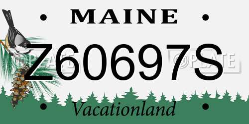 Z60697S Maine License Plate
