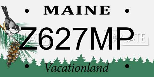Z627MP Maine License Plate