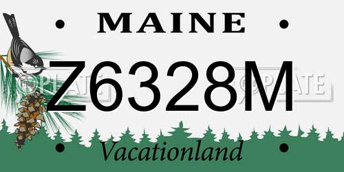 Z6328M Maine License Plate