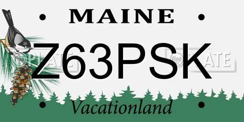 Z63PSK Maine License Plate