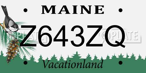 Z643ZQ Maine License Plate