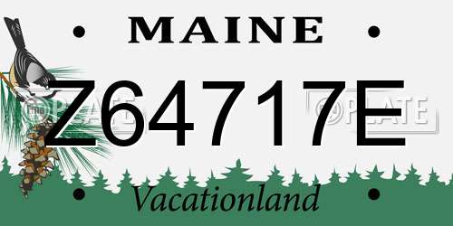 Z64717E Maine License Plate