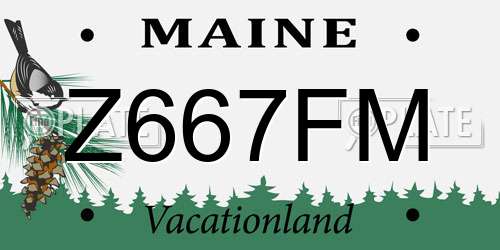 Z667FM Maine License Plate