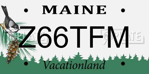 Z66TFM Maine License Plate