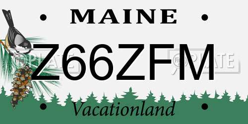 Z66ZFM Maine License Plate