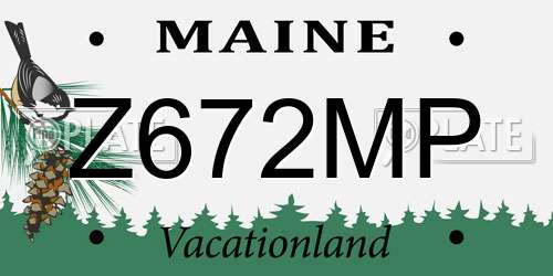 Z672MP Maine License Plate