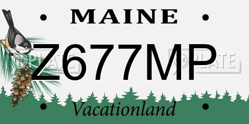 Z677MP Maine License Plate
