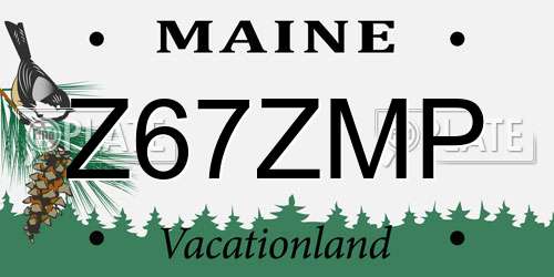 Z67ZMP Maine License Plate