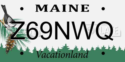Z69NWQ Maine License Plate