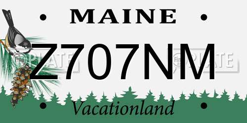 Z707NM Maine License Plate