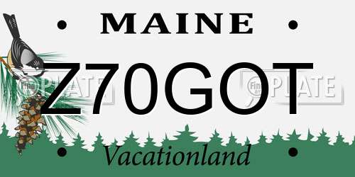 Z70GOT Maine License Plate