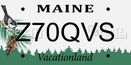 Z70QVS Maine License Plate