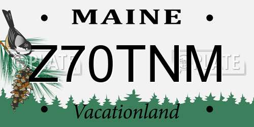 Z70TNM Maine License Plate