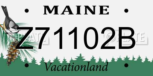 Z71102B Maine License Plate
