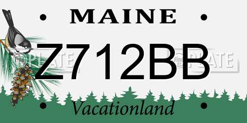 Z712BB Maine License Plate