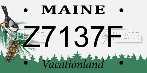 Z7137F Maine License Plate