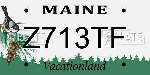 Z713TF Maine License Plate