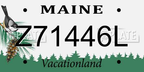 Z71446L Maine License Plate