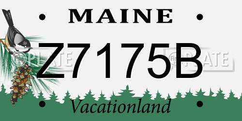 Z7175B Maine License Plate
