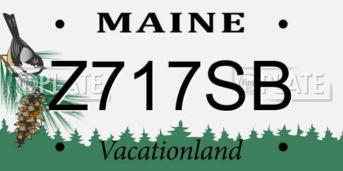 Z717SB Maine License Plate