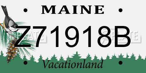 Z71918B Maine License Plate