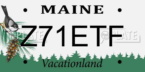 Z71ETF Maine License Plate