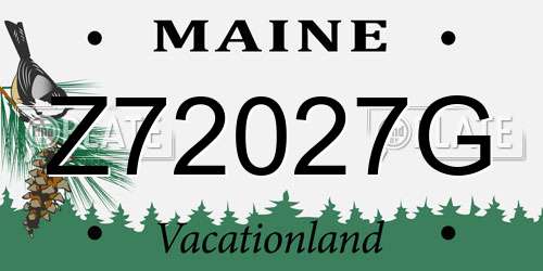 Z72027G Maine License Plate