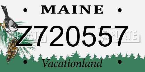 Z720557 Maine License Plate