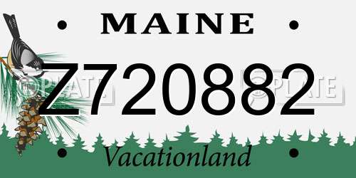 Z720882 Maine License Plate