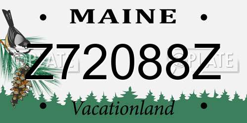 Z72088Z Maine License Plate