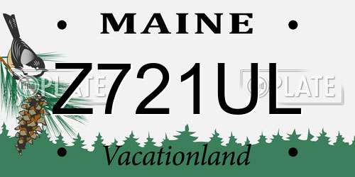 Z721UL Maine License Plate