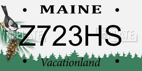Z723HS Maine License Plate
