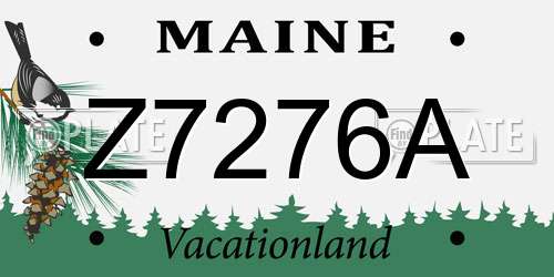 Z7276A Maine License Plate