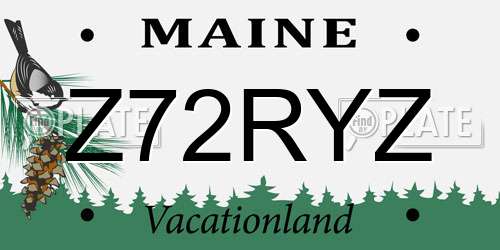 Z72RYZ Maine License Plate