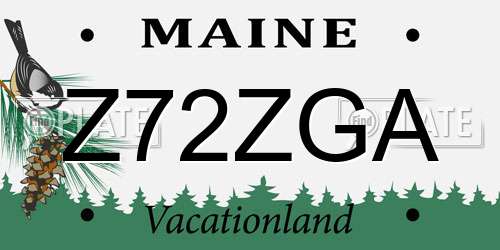 Z72ZGA Maine License Plate