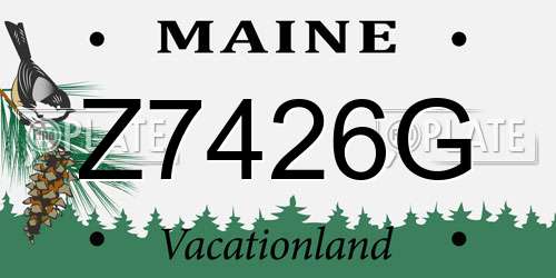 Z7426G Maine License Plate