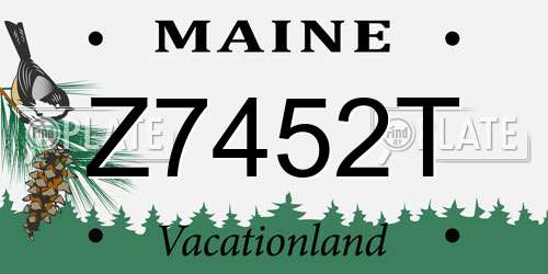 Z7452T Maine License Plate