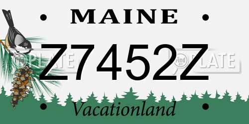 Z7452Z Maine License Plate