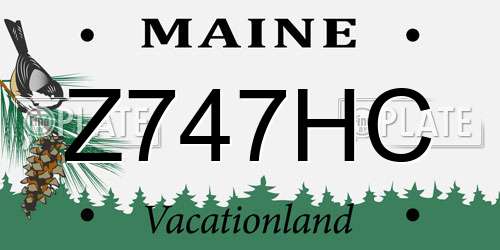 Z747HC Maine License Plate