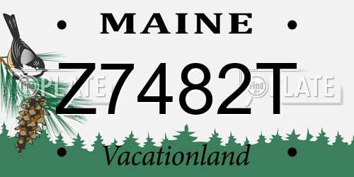 Z7482T Maine License Plate