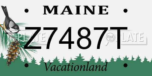 Z7487T Maine License Plate