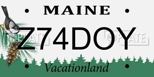 Z74DOY Maine License Plate