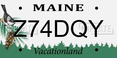 Z74DQY Maine License Plate