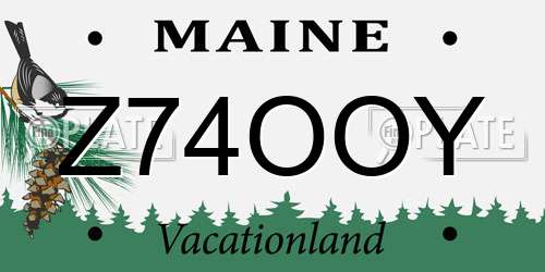 Z74OOY Maine License Plate