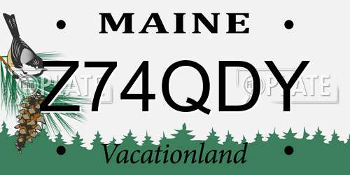 Z74QDY Maine License Plate