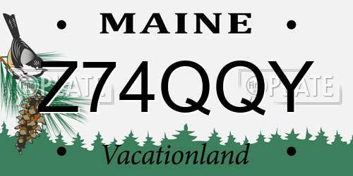 Z74QQY Maine License Plate
