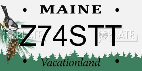 Z74STT Maine License Plate