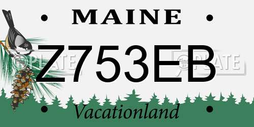 Z753EB Maine License Plate