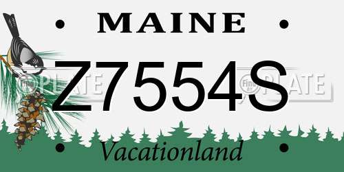 Z7554S Maine License Plate