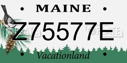 Z75577E Maine License Plate